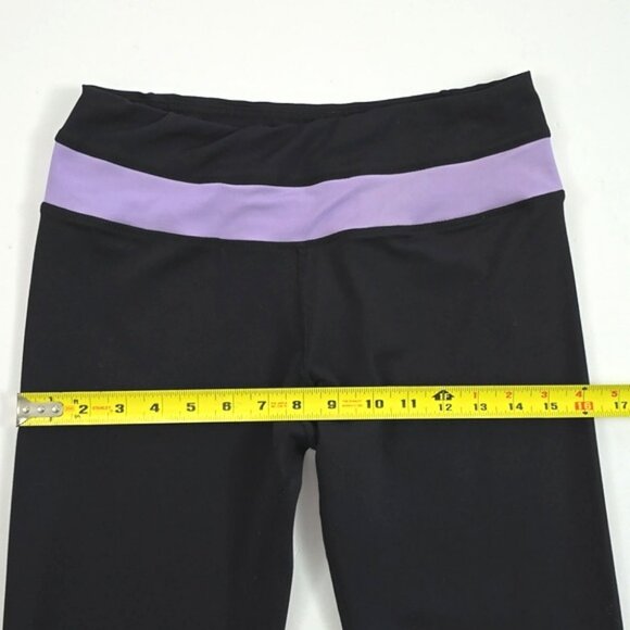 Lululemon Women's Black Groove Flare Pant Stretch Purple Stripe Yoga Size 8 - Picture 12 of 14